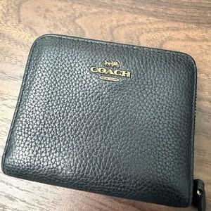 Coach Pebbled Black Leather Wallet